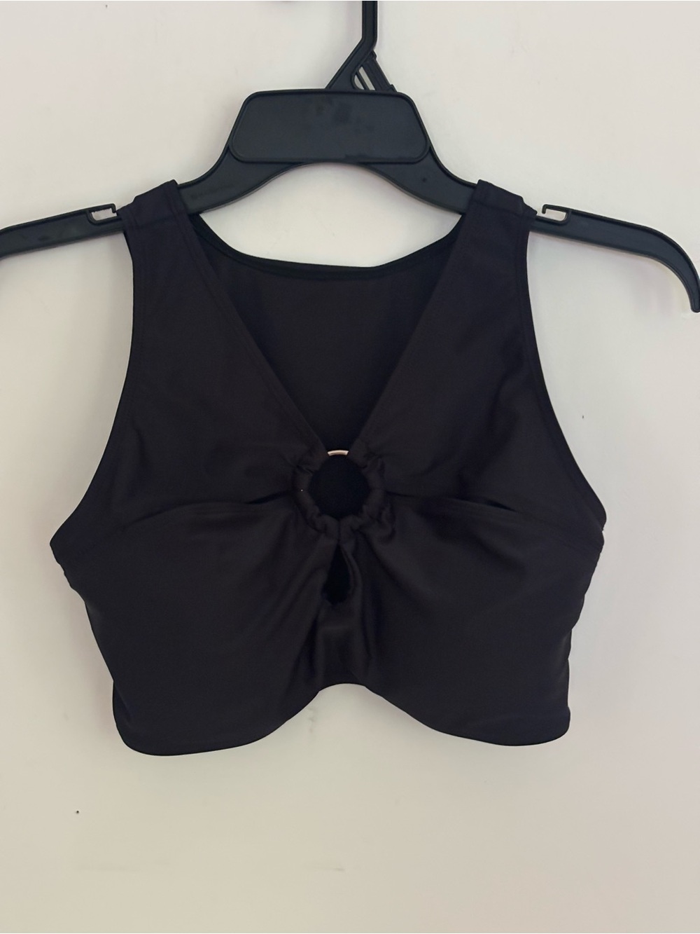 Black Ring Front Swim Top Size M